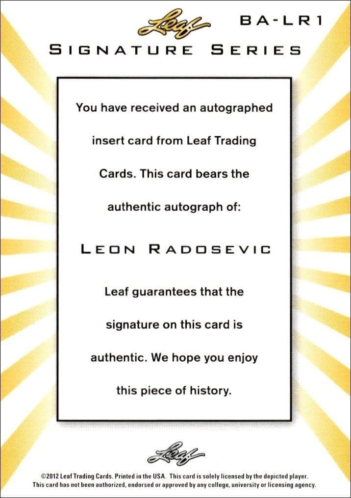 Leon Radosevic - Back
