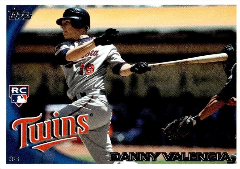 Danny Valencia 2010 Topps Update Series #US-191 Baseball Trading Card - Front 2010 Topps Update Series Danny Valencia #US-191 baseball trading card front