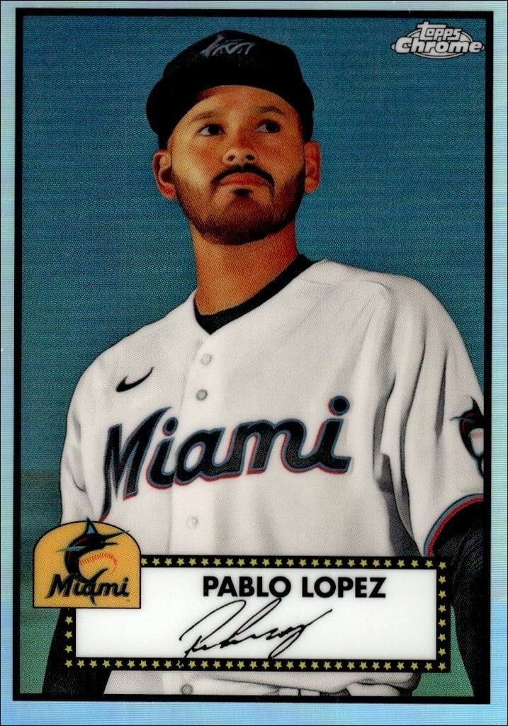 Pablo Lopez 2021 Topps Chrome Platinum Anniversary #352 Baseball Trading Card - Front 2021 Topps Chrome Platinum Anniversary Pablo Lopez #352 baseball trading card front