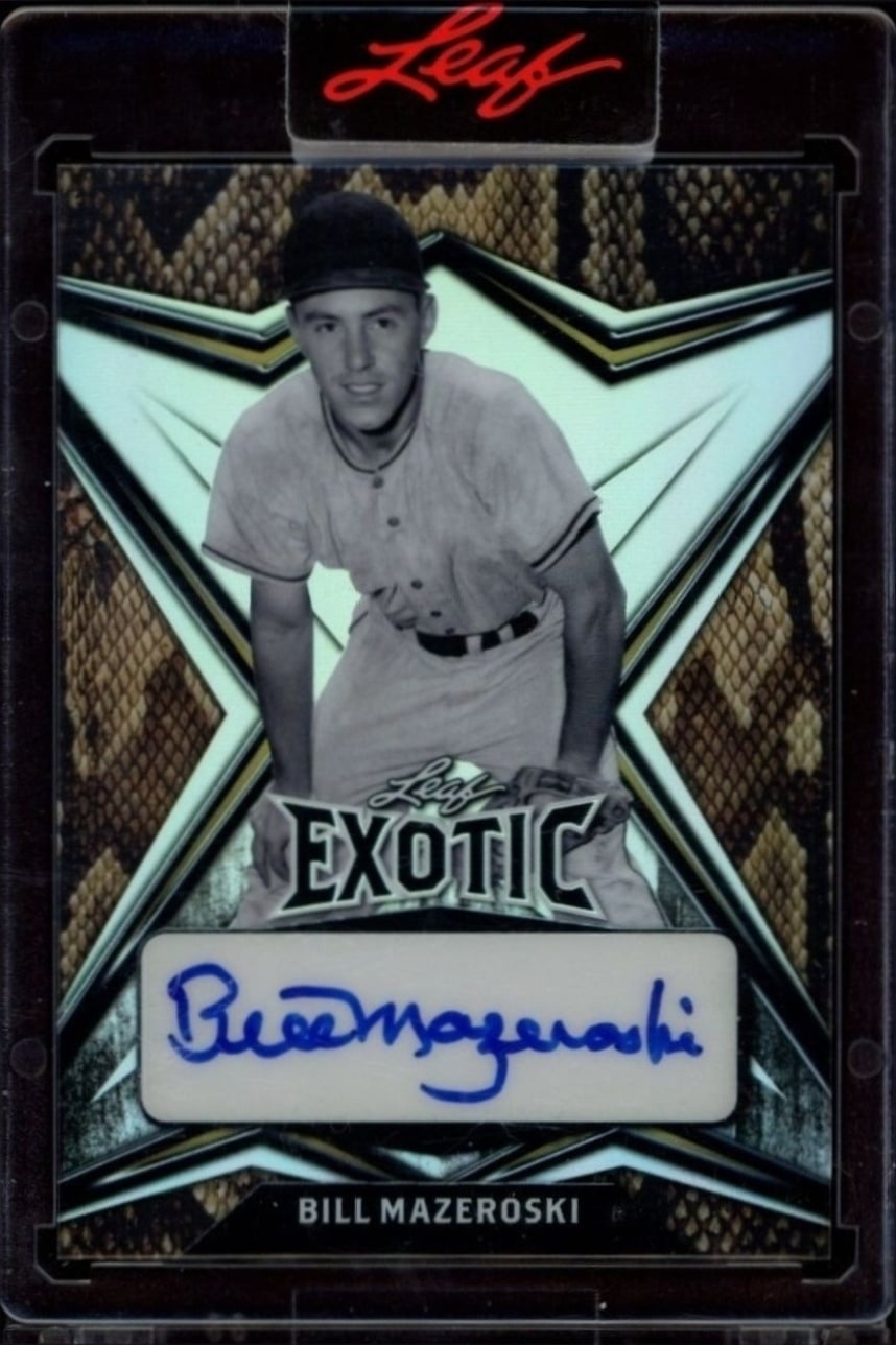 Bill Mazeroski 2022 Leaf Exotic #EA-BM2 Baseball Trading Card - Front 2022 Leaf Exotic Bill Mazeroski #EA-BM2 baseball trading card front