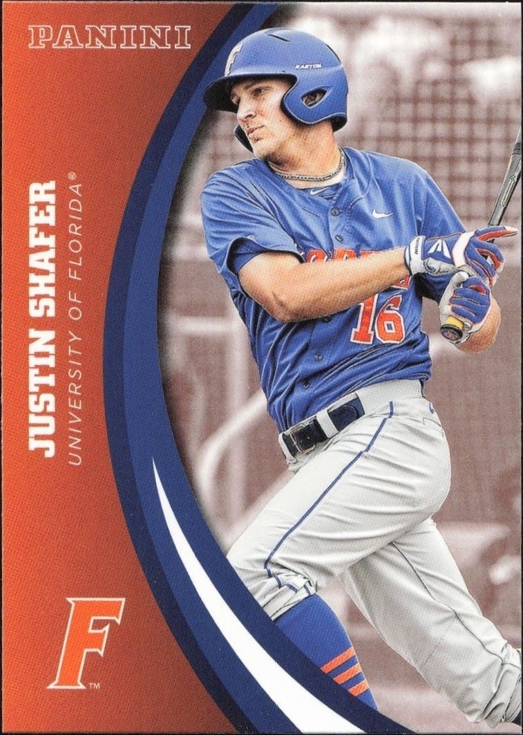 Justin Shafer 2015 Panini Florida Gators #70 Baseball Trading Card - Front 2015 Panini Florida Gators Justin Shafer #70 baseball trading card front