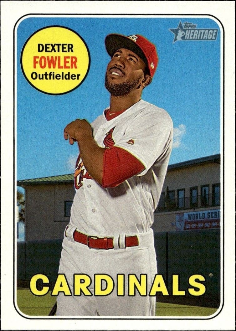 Dexter Fowler 2018 Topps Heritage #83 Baseball Trading Card - Front 2018 Topps Heritage Dexter Fowler #83 baseball trading card front