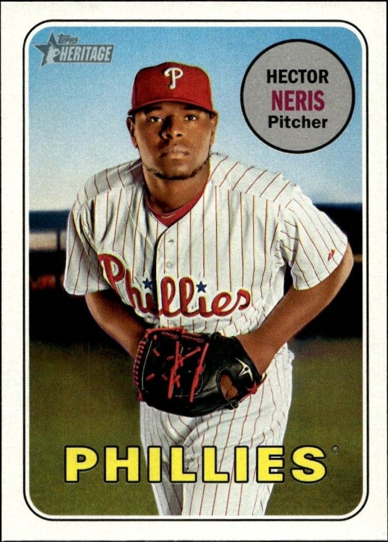 Hector Neris 2018 Topps Heritage #184 Baseball Trading Card - Front 2018 Topps Heritage Hector Neris #184 baseball trading card front
