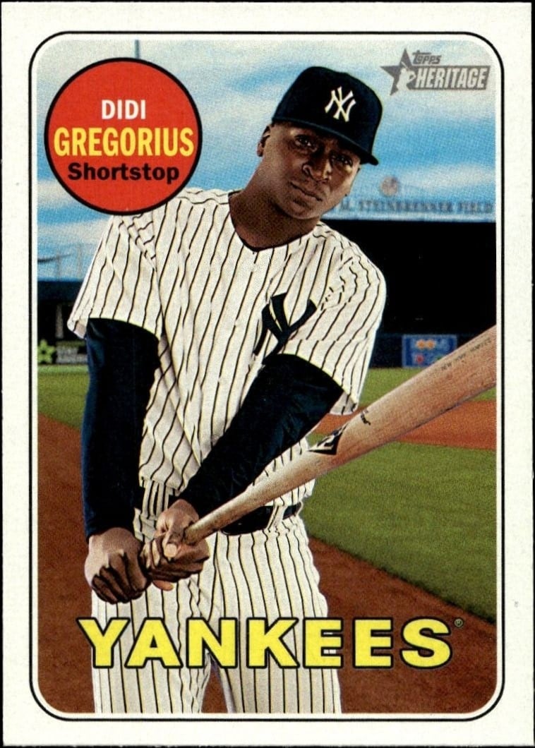 Didi Gregorius 2018 Topps Heritage #212 Baseball Trading Card - Front 2018 Topps Heritage Didi Gregorius #212 baseball trading card front