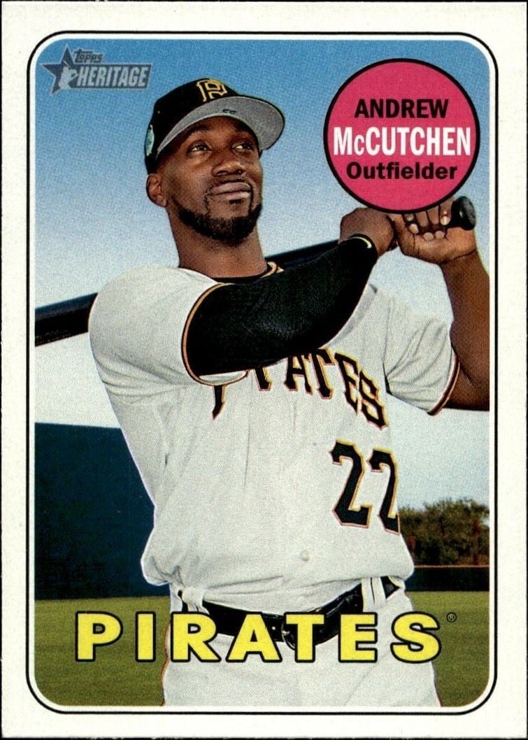 Andrew McCutchen 2018 Topps Heritage #50 Baseball Trading Card - Front 2018 Topps Heritage Andrew McCutchen #50 baseball trading card front