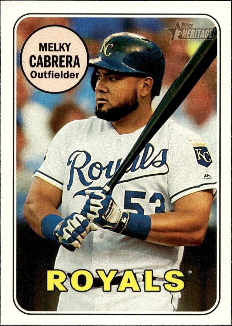 Melky Cabrera 2018 Topps Heritage #370 Baseball Trading Card - Front 2018 Topps Heritage Melky Cabrera #370 baseball trading card front