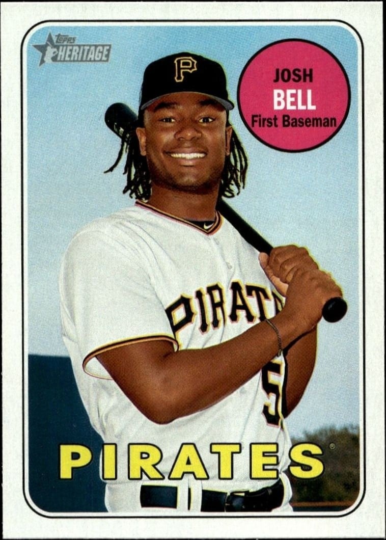 Josh Bell 2018 Topps Heritage #305 Baseball Trading Card - Front 2018 Topps Heritage Josh Bell #305 baseball trading card front