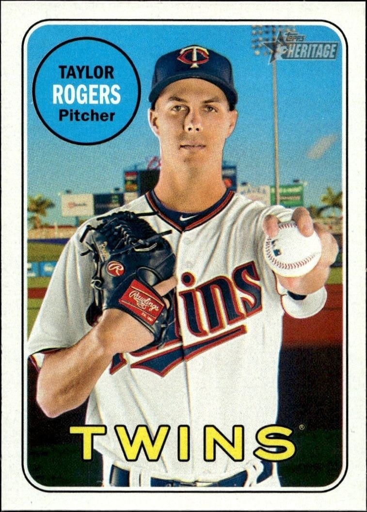 Taylor Rogers 2018 Topps Heritage #317 Baseball Trading Card - Front 2018 Topps Heritage Taylor Rogers #317 baseball trading card front