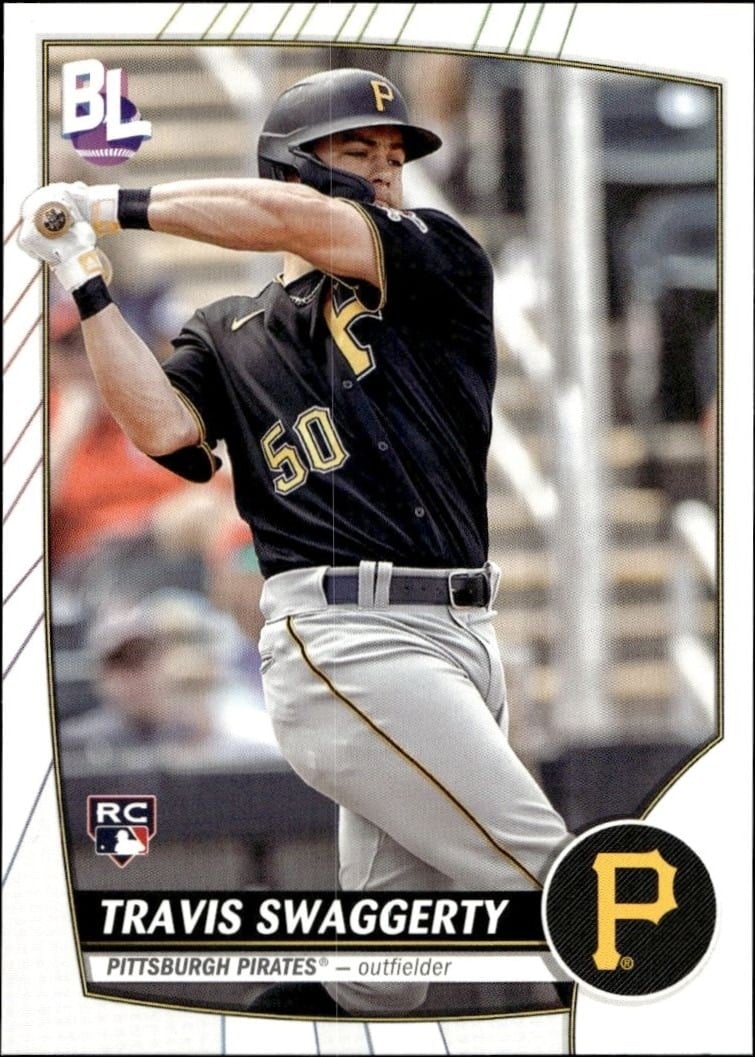Travis Swaggerty 2023 Topps Big League #14 Baseball Trading Card - Front 2023 Topps Big League Travis Swaggerty #14 baseball trading card front