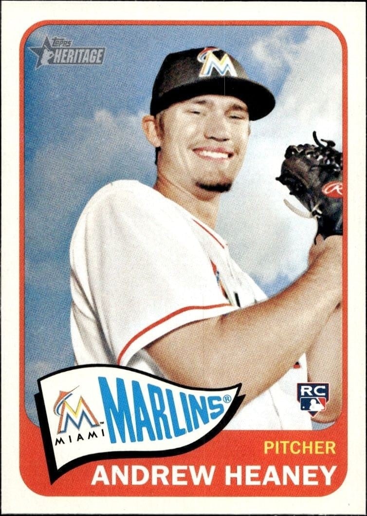 Andrew Heaney 2014 Topps Heritage High Number #H533 Baseball Trading Card - Front 2014 Topps Heritage High Number Andrew Heaney #H533 baseball trading card front