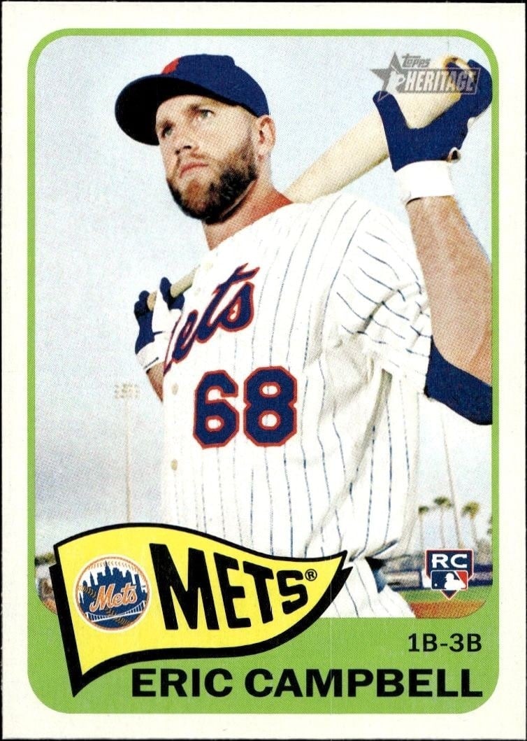 Eric Campbell 2014 Topps Heritage High Number #H588 Baseball Trading Card - Front 2014 Topps Heritage High Number Eric Campbell #H588 baseball trading card front