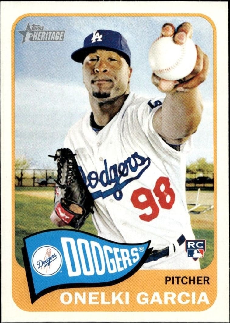 Onelki Garcia 2014 Topps Heritage High Number #H530 Baseball Trading Card - Front 2014 Topps Heritage High Number Onelki Garcia #H530 baseball trading card front