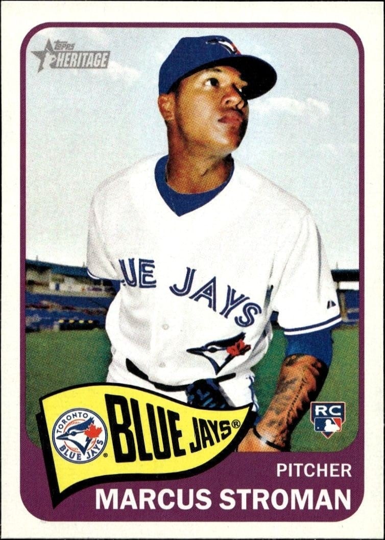 Marcus Stroman 2014 Topps Heritage High Number #H572 Baseball Trading Card - Front 2014 Topps Heritage High Number Marcus Stroman #H572 baseball trading card front
