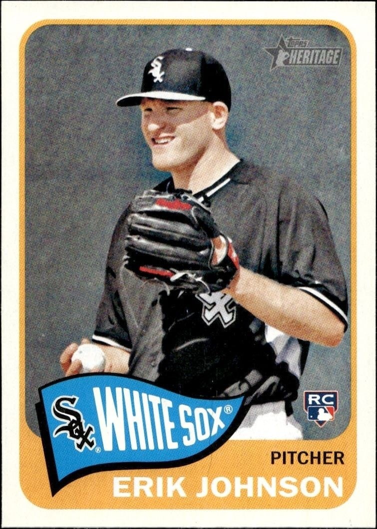 Erik Johnson 2014 Topps Heritage High Number #H580 Baseball Trading Card - Front 2014 Topps Heritage High Number Erik Johnson #H580 baseball trading card front