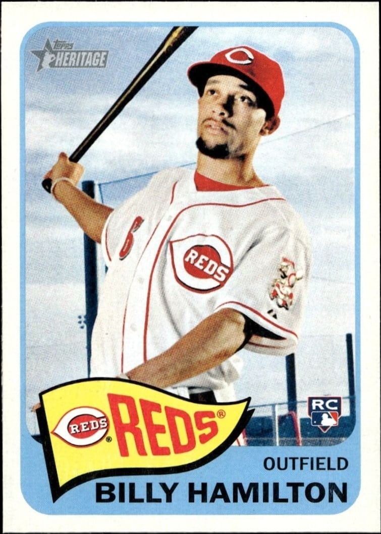 Billy Hamilton 2014 Topps Heritage High Number #H525 Baseball Trading Card - Front 2014 Topps Heritage High Number Billy Hamilton #H525 baseball trading card front