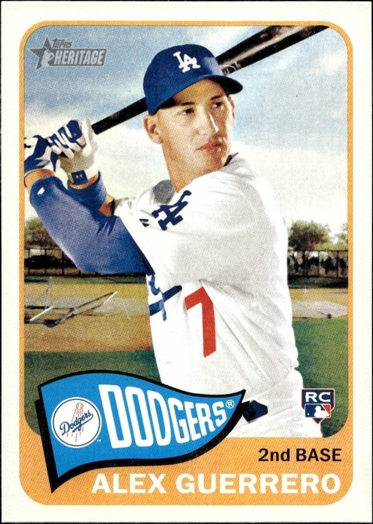 Alex Guerrero 2014 Topps Heritage High Number #H547 Baseball Trading Card - Front 2014 Topps Heritage High Number Alex Guerrero #H547 baseball trading card front