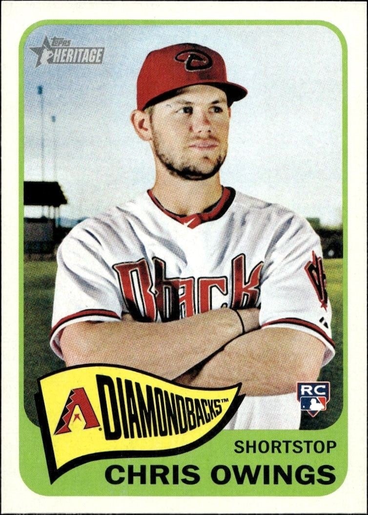 Chris Owings 2014 Topps Heritage High Number #H548 Baseball Trading Card - Front 2014 Topps Heritage High Number Chris Owings #H548 baseball trading card front