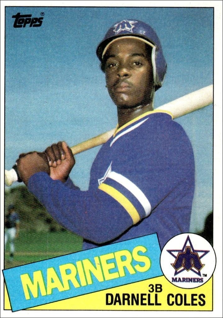 Darnell Coles 1985 Topps #108 Baseball Trading Card - Front 1985 Topps Darnell Coles #108 baseball trading card front