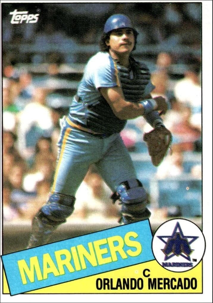 Orlando Mercado 1985 Topps #58 Baseball Trading Card - Front 1985 Topps Orlando Mercado #58 baseball trading card front