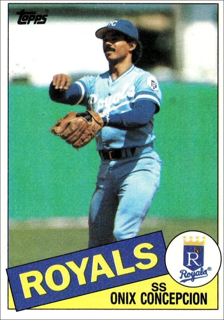 Onix Concepcion 1985 Topps #697 Baseball Trading Card - Front 1985 Topps Onix Concepcion #697 baseball trading card front
