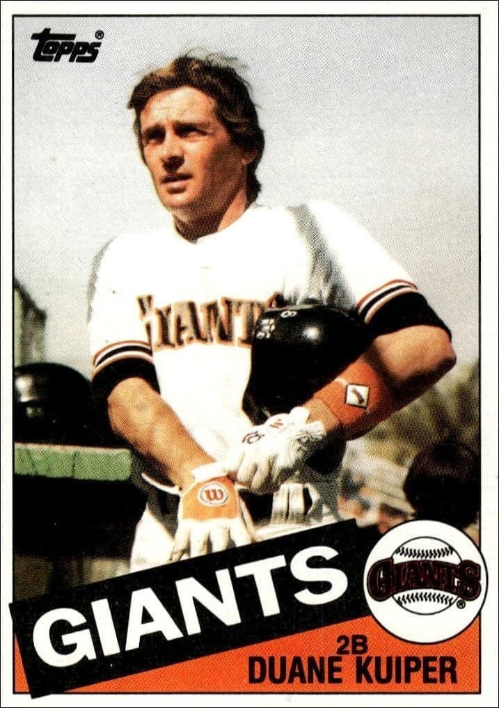Duane Kuiper 1985 Topps #22 Baseball Trading Card - Front 1985 Topps Duane Kuiper #22 baseball trading card front