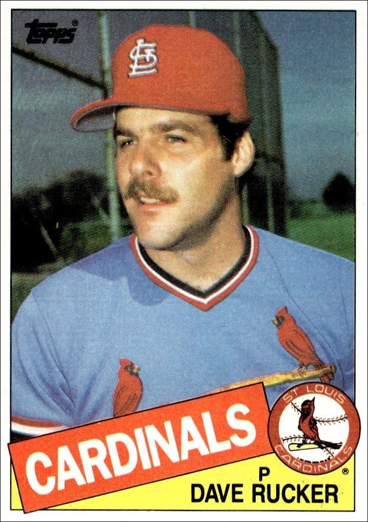 Dave Rucker 1985 Topps #421 Baseball Trading Card - Front 1985 Topps Dave Rucker #421 baseball trading card front