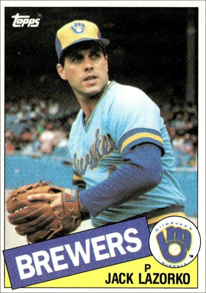 Jack Lazorko 1985 Topps #317 Baseball Trading Card - Front 1985 Topps Jack Lazorko #317 baseball trading card front