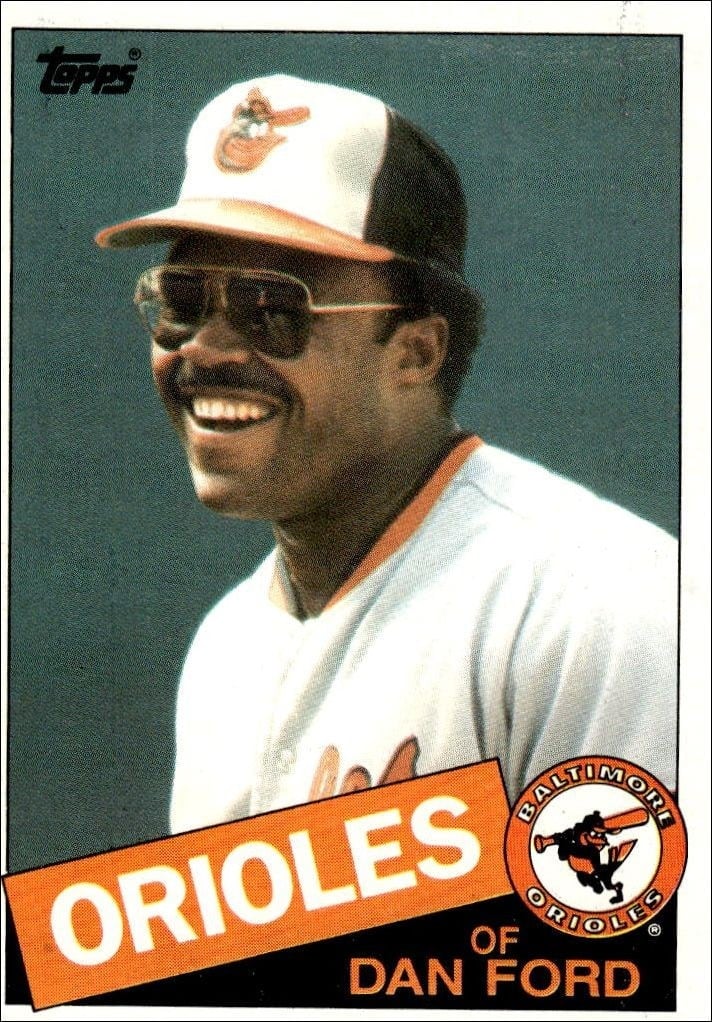 Dan Ford 1985 Topps #252 Baseball Trading Card - Front 1985 Topps Dan Ford #252 baseball trading card front