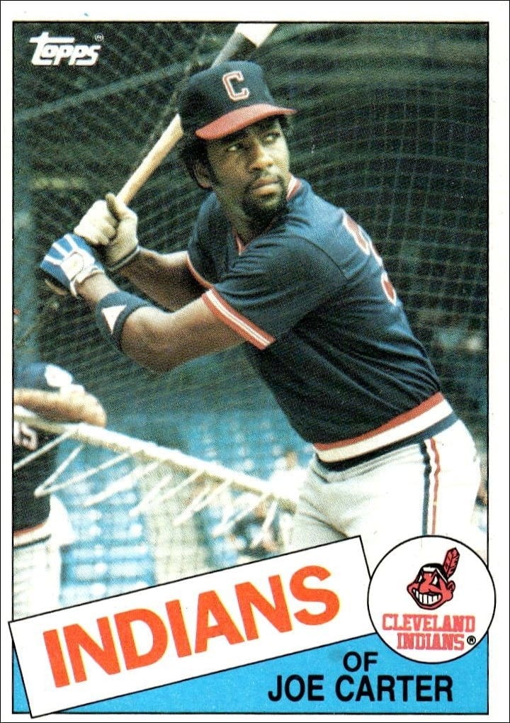 Joe Carter 1985 Topps #694 Baseball Trading Card - Front 1985 Topps Joe Carter #694 baseball trading card front