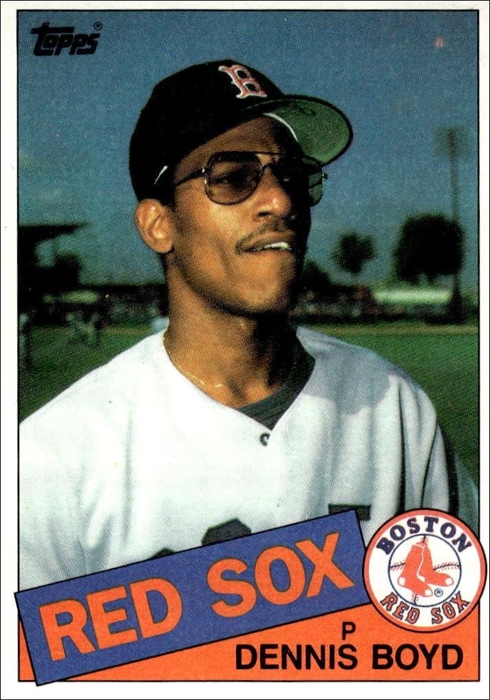 Dennis Boyd 1985 Topps #116 Baseball Trading Card - Front 1985 Topps Dennis Boyd #116 baseball trading card front