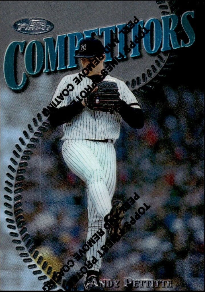Andy Pettitte 1997 Topps Finest #287 Baseball Trading Card - Front 1997 Topps Finest Andy Pettitte #287 baseball trading card front