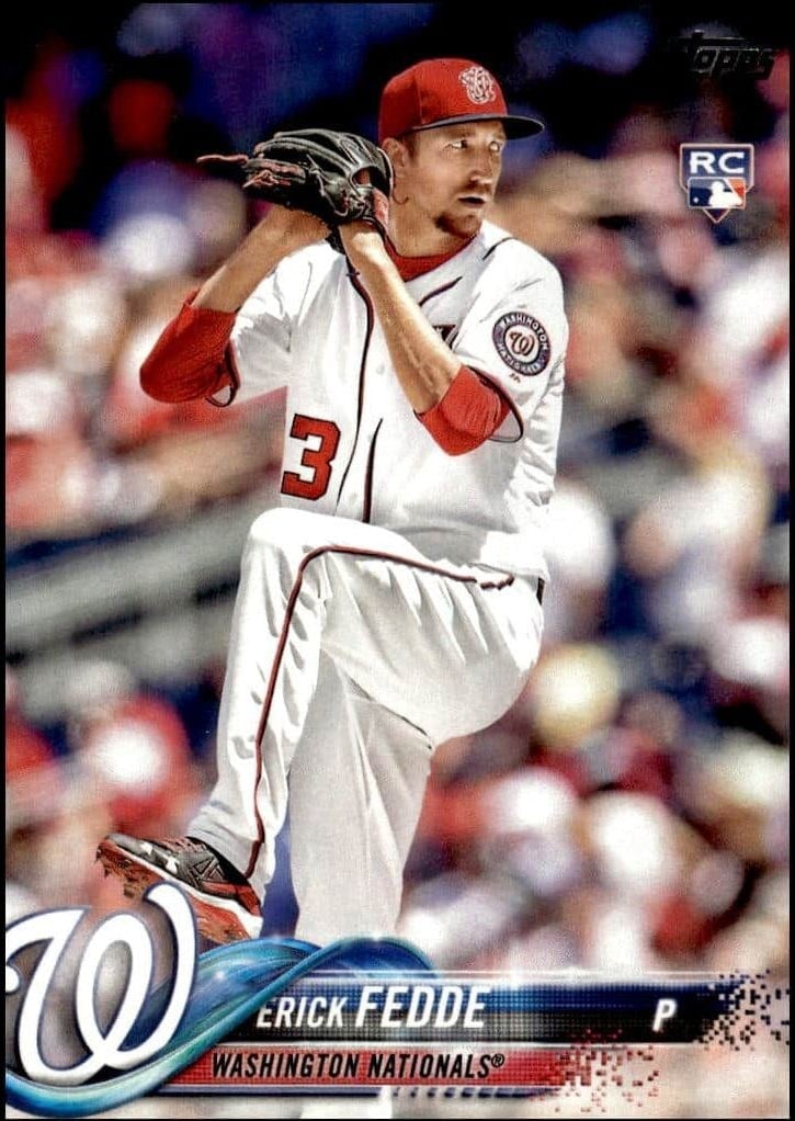 Erick Fedde 2018 Topps #217 Baseball Trading Card - Front 2018 Topps Erick Fedde #217 baseball trading card front