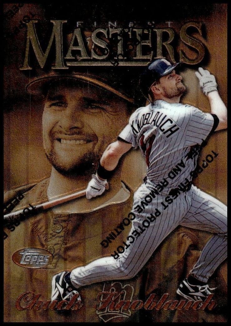 Chuck Knoblauch 1997 Topps Finest #214 Baseball Trading Card - Front 1997 Topps Finest Chuck Knoblauch #214 baseball trading card front