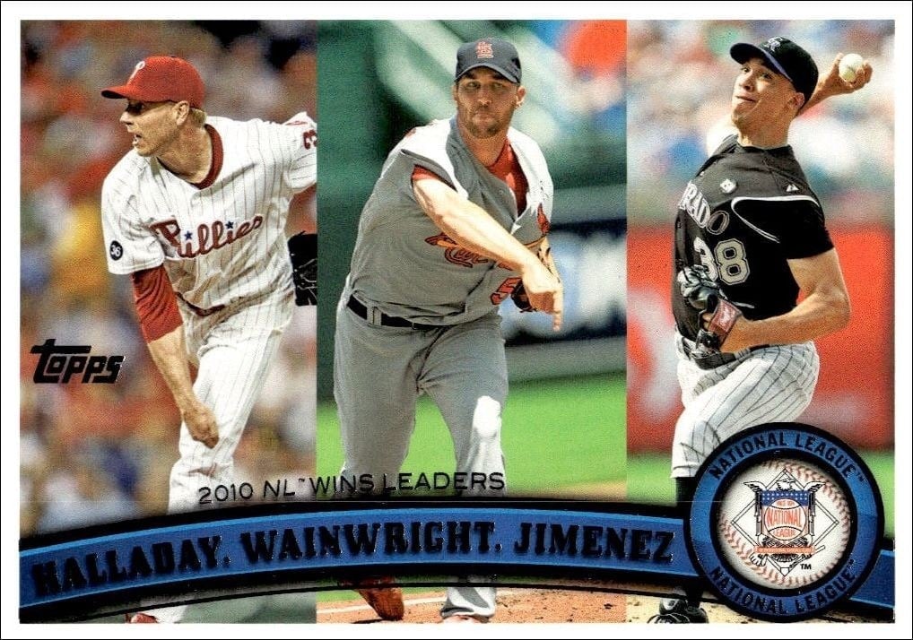 Roy Halladay 2011 Topps #11 Baseball Trading Card - Front 2011 Topps Roy Halladay #11 baseball trading card front