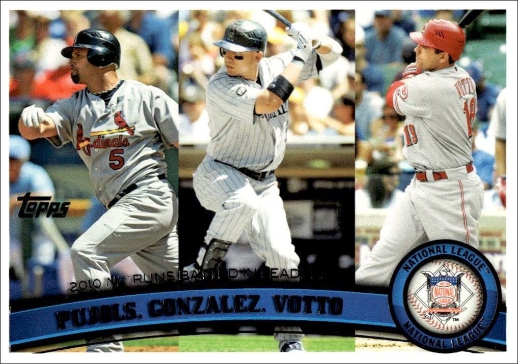 Albert Pujols 2011 Topps #138 Baseball Trading Card - Front 2011 Topps Albert Pujols #138 baseball trading card front
