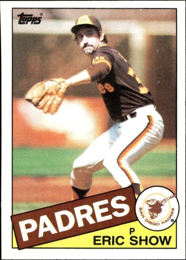 Eric Show 1985 Topps #118 Baseball Trading Card - Front 1985 Topps Eric Show #118 baseball trading card front