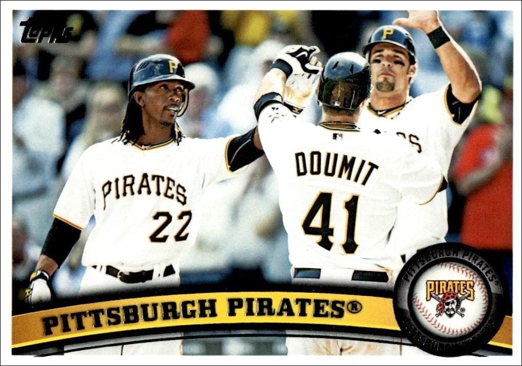 Pittsburgh Pirates 2011 Topps Series 2 #398 Baseball Trading Card - Front 2011 Topps Series 2 Pittsburgh Pirates #398 baseball trading card front