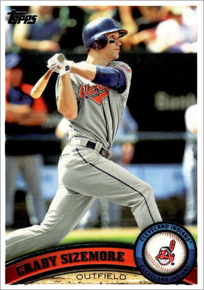 Grady Sizemore 2011 Topps Series 2 #440 Baseball Trading Card - Front 2011 Topps Series 2 Grady Sizemore #440 baseball trading card front