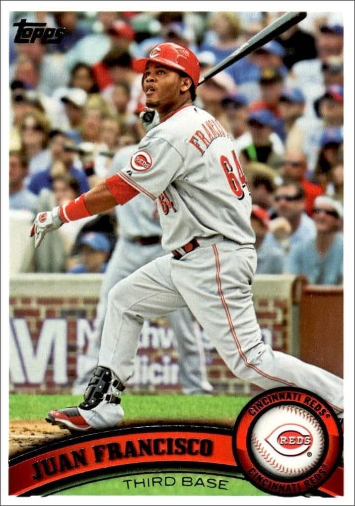 Juan Francisco 2011 Topps Series 2 #609 Baseball Trading Card - Front 2011 Topps Series 2 Juan Francisco #609 baseball trading card front