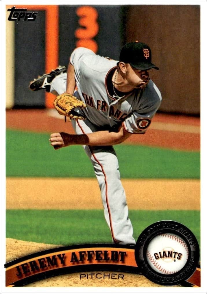 Jeremy Affeldt 2011 Topps Series 2 #571 Baseball Trading Card - Front 2011 Topps Series 2 Jeremy Affeldt #571 baseball trading card front