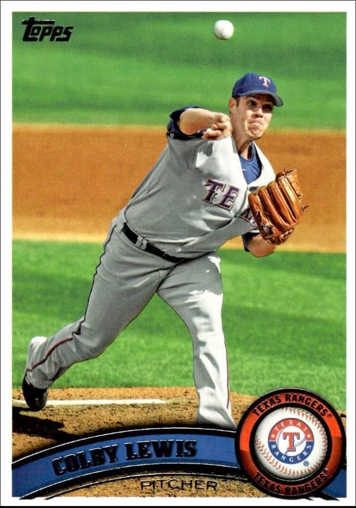 Colby Lewis 2011 Topps Series 2 #352 Baseball Trading Card - Front 2011 Topps Series 2 Colby Lewis #352 baseball trading card front