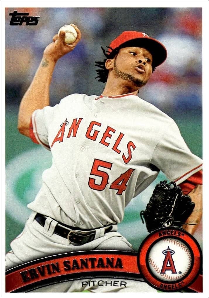 Ervin Santana 2011 Topps Series 2 #439 Baseball Trading Card - Front 2011 Topps Series 2 Ervin Santana #439 baseball trading card front