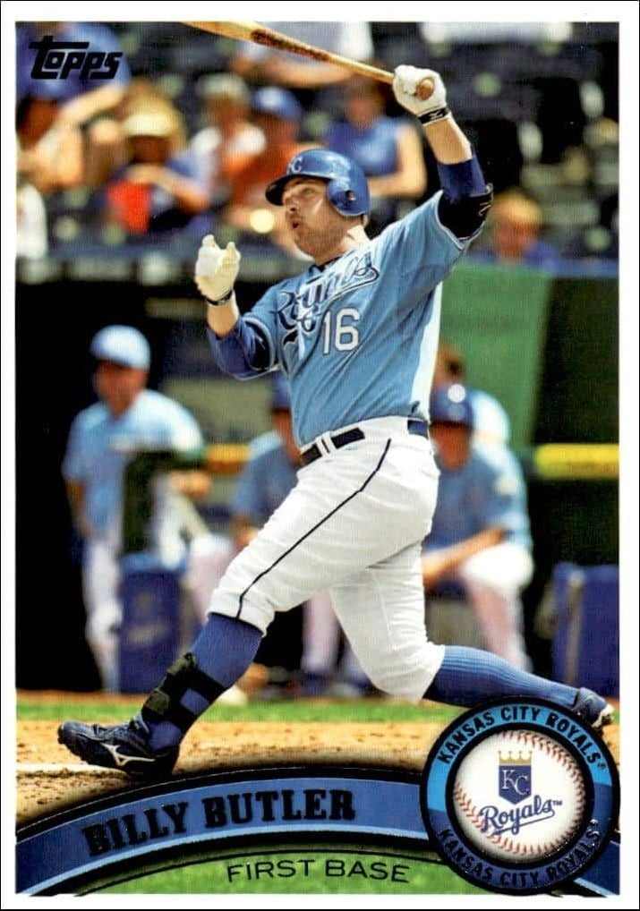 Billy Butler 2011 Topps Series 2 #470 Baseball Trading Card - Front 2011 Topps Series 2 Billy Butler #470 baseball trading card front