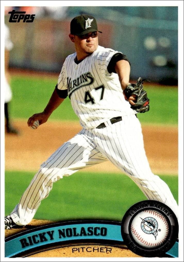 Ricky Nolasco 2011 Topps Series 2 #637 Baseball Trading Card - Front 2011 Topps Series 2 Ricky Nolasco #637 baseball trading card front