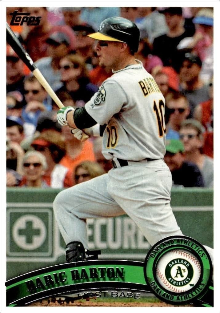 Daric Barton 2011 Topps Series 2 #462 Baseball Trading Card - Front 2011 Topps Series 2 Daric Barton #462 baseball trading card front
