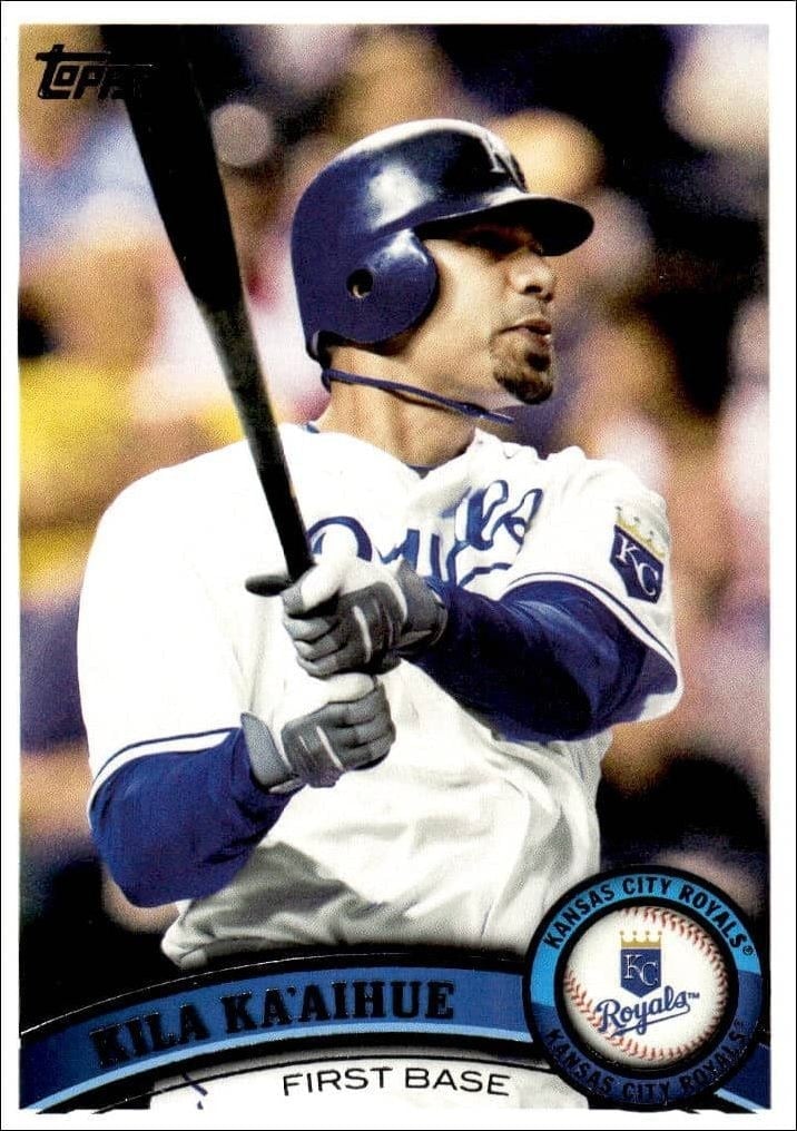 Kila Ka'Aihue 2011 Topps Series 2 #527 Baseball Trading Card - Front 2011 Topps Series 2 Kila Ka'Aihue #527 baseball trading card front
