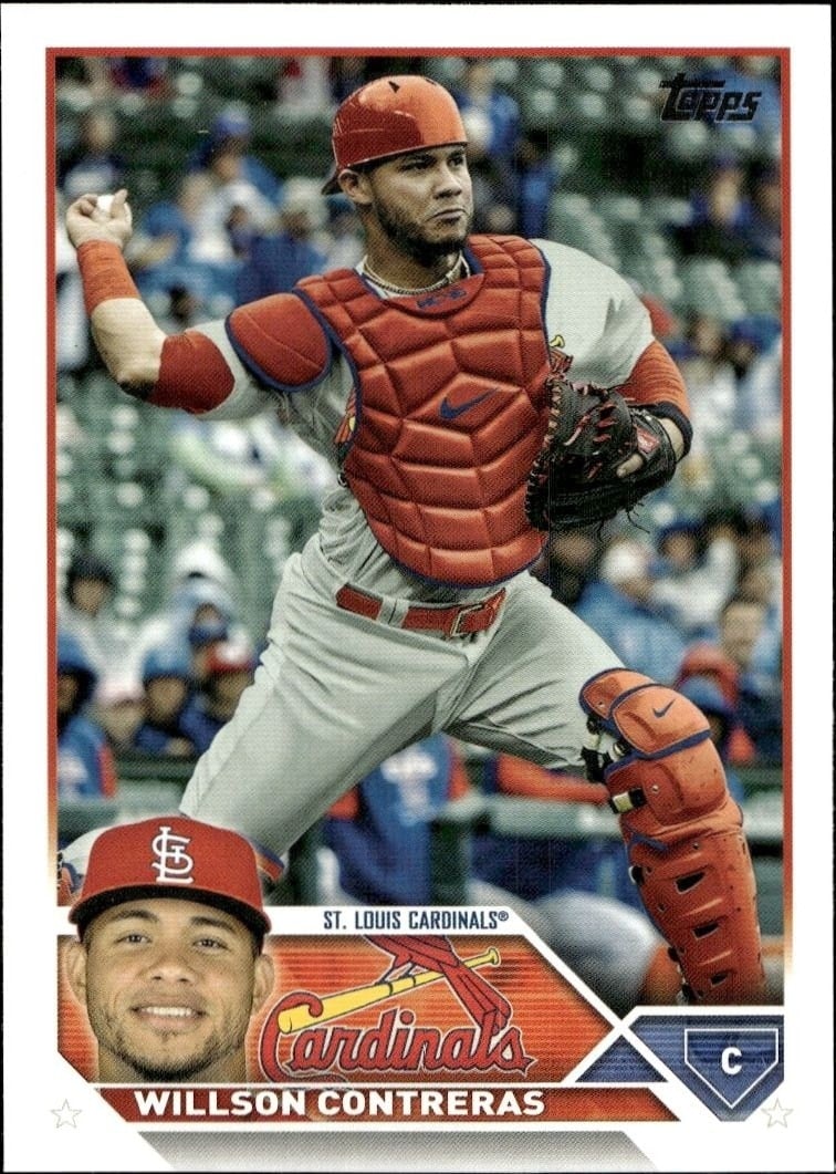 Willson Contreras 2023 Topps Series 2 #417 Baseball Trading Card - Front 2023 Topps Series 2 Willson Contreras #417 baseball trading card front