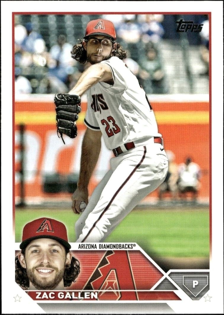 Zac Gallen 2023 Topps Series 2 #412 Baseball Trading Card - Front 2023 Topps Series 2 Zac Gallen #412 baseball trading card front