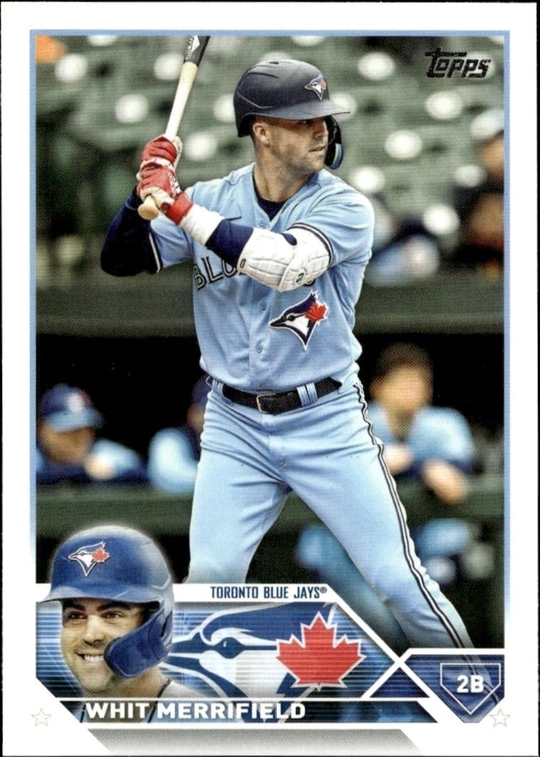 Whit Merrifield 2023 Topps Series 2 #381 Baseball Trading Card - Front 2023 Topps Series 2 Whit Merrifield #381 baseball trading card front