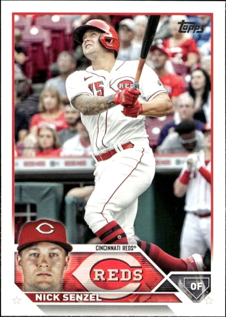 Nick Senzel 2023 Topps Series 2 #345 Baseball Trading Card - Front 2023 Topps Series 2 Nick Senzel #345 baseball trading card front